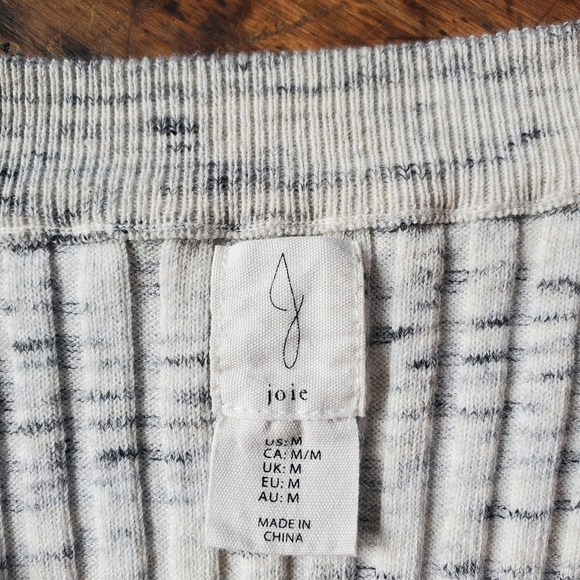 Joie Ribbed Knit Top - Size M – Cream / Grey Flecks - Picture 6 of 7